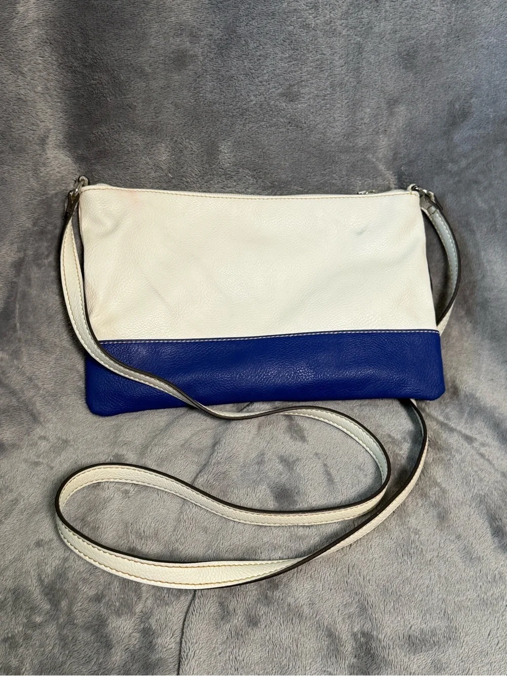 Nine West Blue/White Colorblock Crossbody Purse